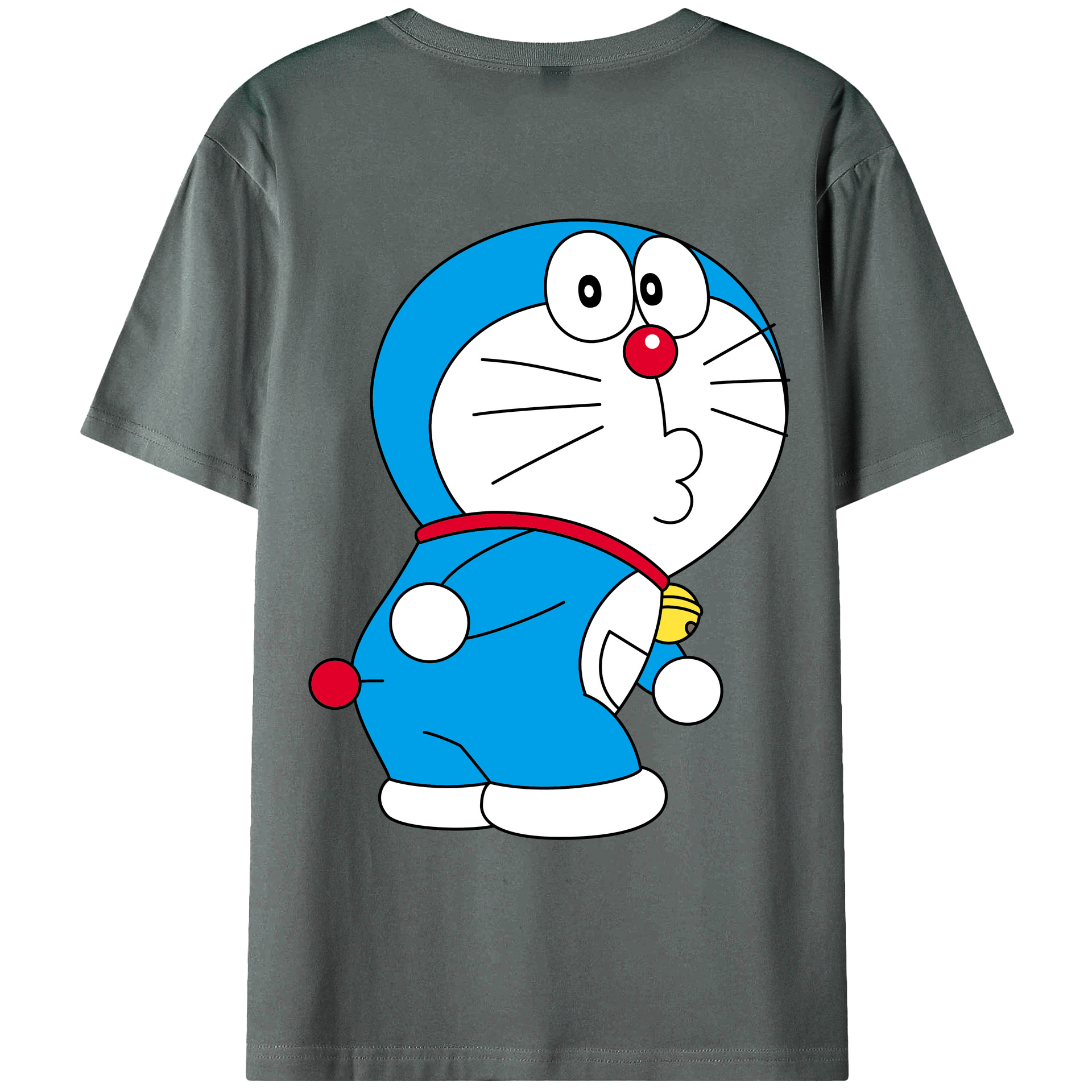 （画像用） ドラえもん Doraemon 綿100％ メンズ半袖Tシャツ（バックプリント） 通気性
